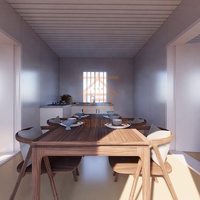 Maison conteneur préfabriquée démontable à plancher plat, facile à installer, pour appartement ou villa, avec cuisine et salle de bain
