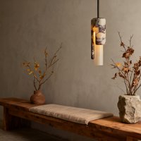 Lustre JACKSUN pour salon, entrée, couloir, bar, restaurant, lumière luxueuse, marbre naturel, petit luminaire suspendu réglable