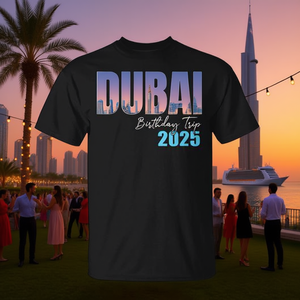T-shirt Croisière Dubai Voyage Anniversaire 2025 Équipage de Fête - Product Image 3