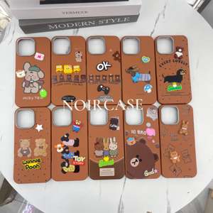 Funda de teléfono TPU + PC con patrón de dibujos animados para niñas-para iPhone 16 Pro Max, con protección de lente y decoración de personajes de dibujos animados - Product Image 1