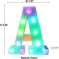 Lettres lumineuses LED colorées Damai, étanches, pour décoration intérieure et extérieure, fêtes, anniversaires, Saint-Valentin, mariages