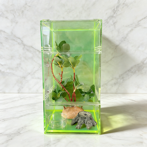 Grand récipient géométrique en acrylique vert fluorescent, idéal pour les plantes d'intérieur, les succulentes, les plantes aériennes pour la décoration de la maison - Product Image 2