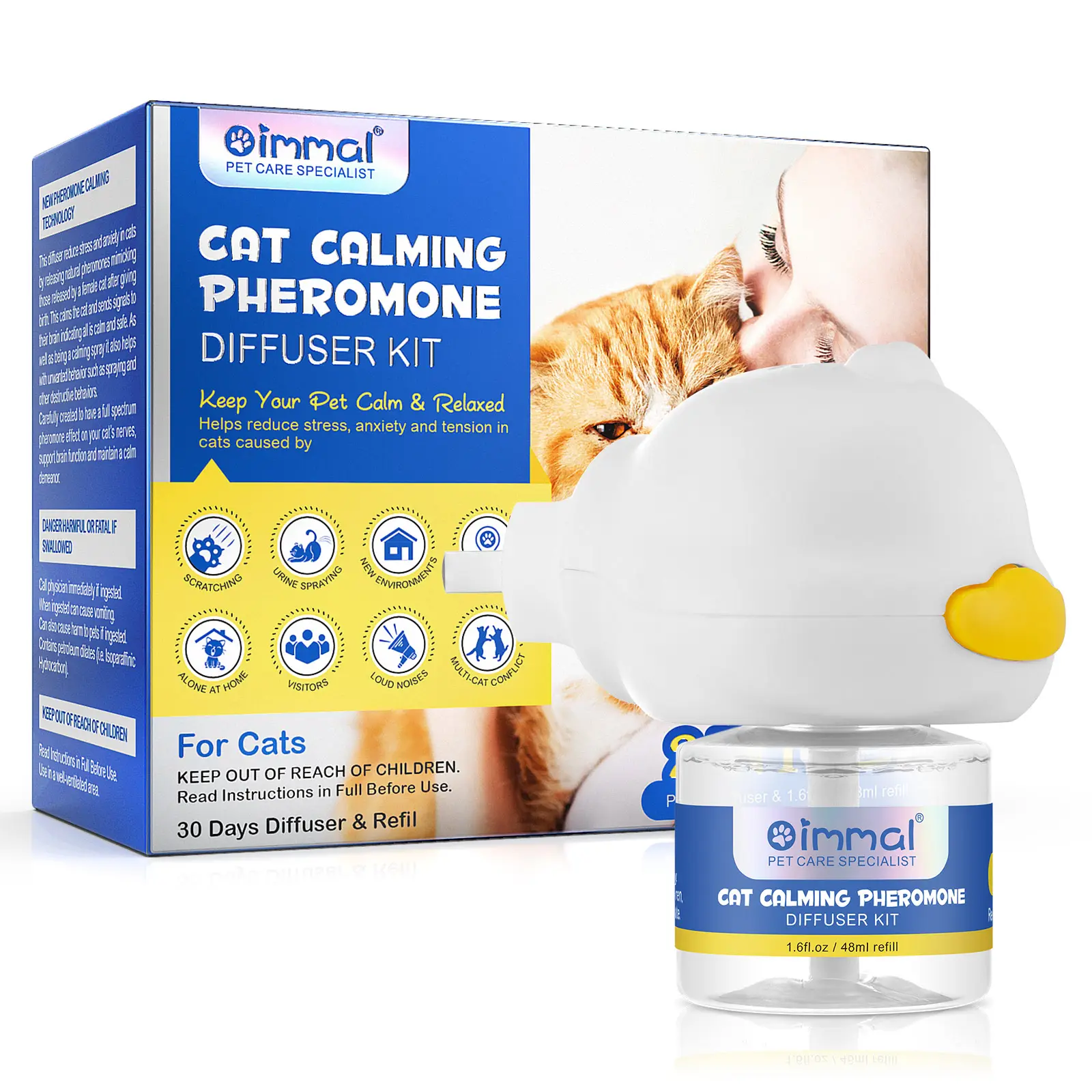 Keep Your Pet Calm 30 Day Starter Kit Enhanced Calming Pheromone Diffuser Optimum Cat Calming Pheromone Diffuser Kit