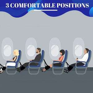 Hamaca Reposapiés Portátil de Poliéster para Viajes en Avión, Autobús, Tren, Oficina y Hogar, con Bolsa de Transporte, para Adultos, Reduce la Hinchazón y el Dolor - Product Image 3