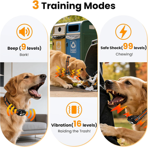 Collier <span class=keywords><strong>anti</strong></span>-<span class=keywords><strong>aboiement</strong></span> et de dressage 2-en-1 pour chien avec télécommande, 3 modes de dressage, collier portable <span class=keywords><strong>anti</strong></span>-<span class=keywords><strong>aboiement</strong></span> et d'entraînement - Product Image 3