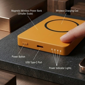 Chargeur universel PD 20W à charge rapide, mini bloc d'alimentation, affichage LED, métal, portable, logo personnalisé, batterie externe sans fil 10000mAh - Product Image 5