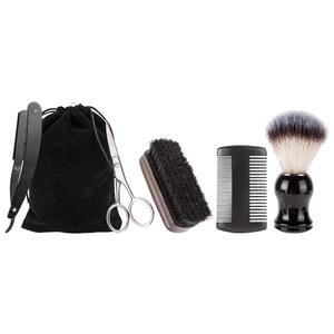 Vente en gros de logo <span class=keywords><strong>kit</strong></span> sac <span class=keywords><strong>barbe</strong></span> blaireau lissage <span class=keywords><strong>barbe</strong></span> pour cheveux courts <span class=keywords><strong>barbe</strong></span> en bois peigne et ensemble de brosses - Product Image 2