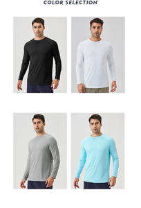 Camiseta Deportiva de Manga Larga para Hombre, Protección Solar UPF50+, Personalizable, Diseño Sólido, Transpirable, Ideal para Correr y Hacer Ejercicio al Aire Libre - Product Image 4
