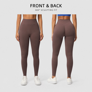 Pantalones de Yoga de Cintura Alta para Mujer, Sin Costuras, Sensación Suave, Elásticos, Control de Abdomen, Levanta Glúteos, Leggings para Pilates y Fitness - Product Image 4
