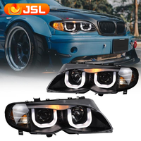 Phare Avant de Haute Qualité avec Moteur d'Assemblage et Lentille LED pour BMW E46 2001-2004, Modèles Quatre Portes (318, 320, 323, 325, 330)