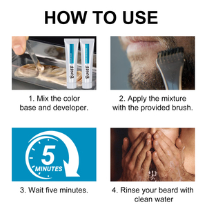 Di alta qualità colori permanenti senza ammoniaca naturale marrone scuro tinture per capelli colore Set per barba e baffi per gli uomini - Product Image 5