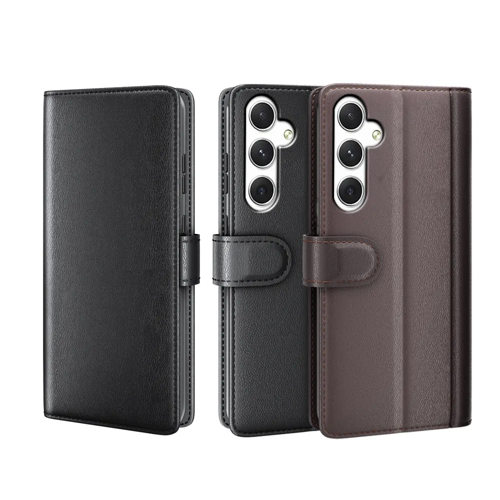 Kustom OEM ODM kulit Shakeproof casing ponsel penutup pegangan kulit sapi ponsel melindungi Case untuk Samsung S24 Plus Ultra