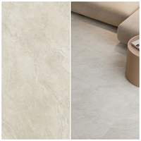 Carrelage en porcelaine effet pierre mate gris nuage 600x1200mm, veinage marbre naturel, finition mate, pour salon de villa et penthouse