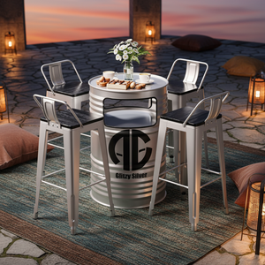 Chaises <span class=keywords><strong>de</strong></span> bar <span class=keywords><strong>de</strong></span> style industriel moderne avec structure en fer et panneau en bois - Meubles <span class=keywords><strong>de</strong></span> salle à manger durables et élégants <span class=keywords><strong>pour</strong></span> l'extérieur et le salon - Product Image 1
