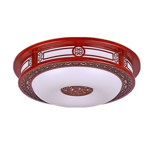 New Chinese Style Ceiling <b>Lights</b> Modern Solid Wood Antique Living Room Bedroom Ceiling Lamp LED Round Antique Acrylic Headlights - Product Image 1