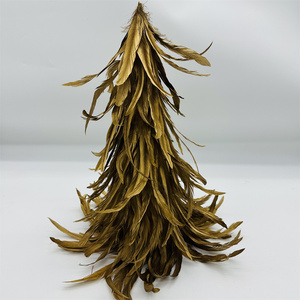 Arbres <span class=keywords><strong>de</strong></span> Noël en plumes d'<span class=keywords><strong>or</strong></span> pour l'extérieur intérieur maison bureau chambre vacances d'hiver fête décor article ornement approvisionnement - Product Image 2