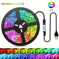Ambiente RGB Monitor de PC inteligente Sincronización de pantalla 5V USB 24V Entrada 1M Gaming LED Backlight Strip Plastic Game Room Atmosphere Decor