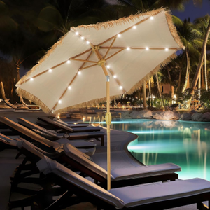 <span class=keywords><strong>Grand</strong></span> <span class=keywords><strong>parasol</strong></span> en <span class=keywords><strong>paille</strong></span> artificielle moderne à LED pour l'extérieur, le patio, le jardin, la cuisine et les restaurants. - Product Image 1
