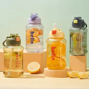 1300 мл прозрачная удобная чашка милые мужские и женские соломенные бутылки для воды портативные массивные пластиковые бутылки для воды