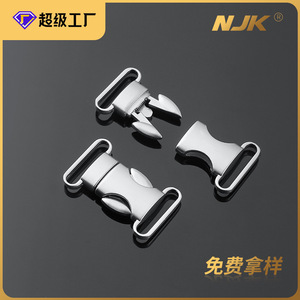 Hebilla de Seguridad Metálica, Aleación de Zinc Electrochapada, Plateada y Negra, Accesorios Duraderos para Bolsos, Cierres Q030-20 - Product Image 5