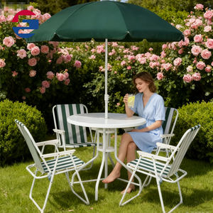 Juego de Muebles de Jardín Plegables para Patio, de 6 Piezas, Incluye una <span class=keywords><strong>Mesa</strong></span> y 4 Sillas Plegables <span class=keywords><strong>con</strong></span> <span class=keywords><strong>Sombrilla</strong></span>. - Product Image 5