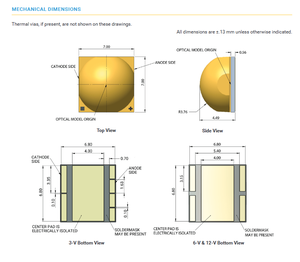 Crees XHP70B-00-0000-0D0BN20E1 LED haute puissance blanc froid 6500K 70CRI 140 Lm/W 1590 lm Garantie de 3 ans - Product Image 6