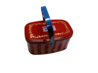 Boîte en fer blanc personnalisable pot cadeau de retrait d'espèces rouge exquis stockage d'artisanat alimentaire en relief matériel de papier métallique durable"