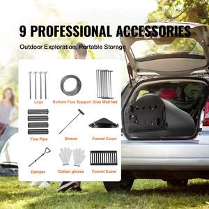 DB vente en gros 118 pouces Portable Camping tente poêle en acier allié poêle à bois avec tuyaux de cheminée et gants carburant bois de chauffage - Product Image 4