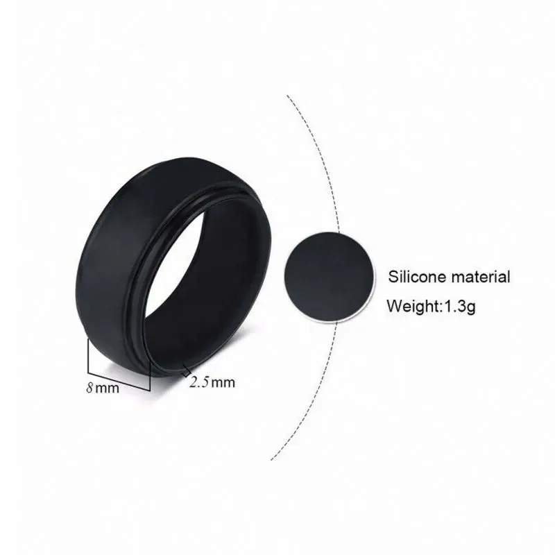 Anel de tungstênio da fibra de carbono, personalizado, alto polimento, 8mm, preto e azul para homens