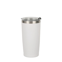 Gobelet de voyage isotherme réutilisable en acier inoxydable 304 à double paroi, 20 oz, avec couvercle coulissant mat, pour boissons chaudes et froides, personnalisable