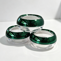 Pots cosmétiques vides Spot 50g, corps de pot transparent avec couvercle à vis électroplaqué vert, pots de rangement pour safran