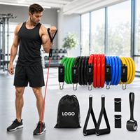 Bandas de Resistencia TPE de 5 Niveles con Asas, Set de Bandas de Ejercicio para Gimnasio en Casa, Viajes, Fitness, Entrenamiento, Hombres, Mujeres, Venta al por Mayor