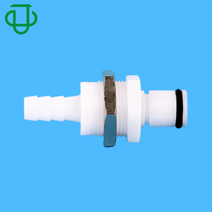 Conector de desacoplamiento rápido OEM 14 con conexión de púas, material PVDF, con válvula de retención de resorte, rosca G, accesorio de plomería de baja presión - Product Image 1