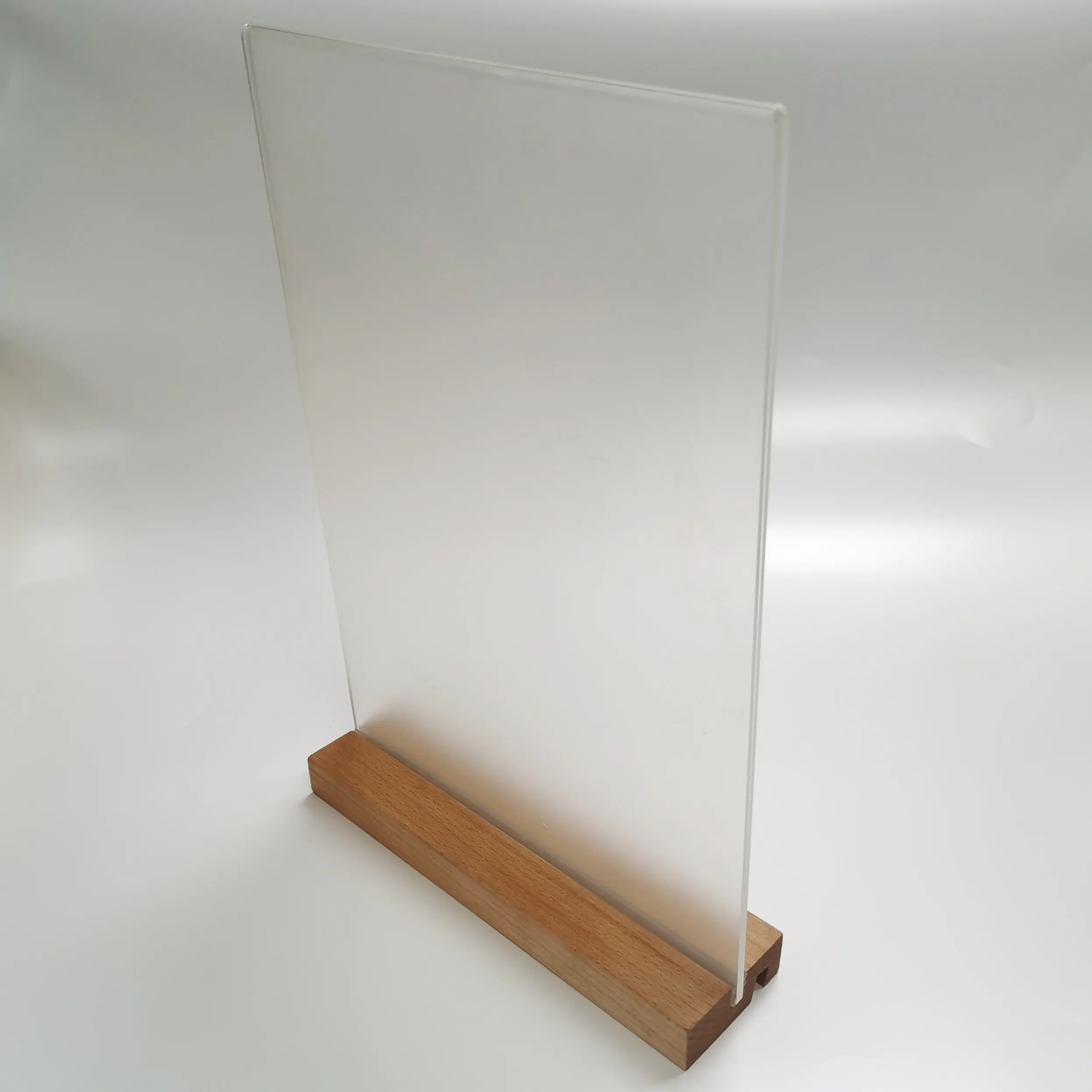 Multifunktion ale Holz basis 8,5x11 Zoll Kunststoff Display Stand Tischplatte Acryl Zeichen halter