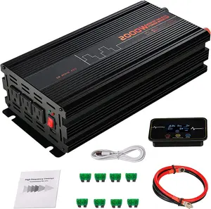 2000W Off-Grid Solar Power Inverter Modified Sine Wave Inverter 12V 24V 48V DC to 120V 220V AC Converter for Home RV Truck