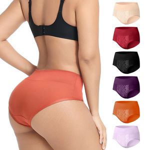 Mutandine da <span class=keywords><strong>donna</strong></span> a vita media in pizzo, <span class=keywords><strong>taglie</strong></span> forti M-6XL, con inserti in pizzo floreale e nylon traspirante, <span class=keywords><strong>comode</strong></span> biancheria intima da <span class=keywords><strong>donna</strong></span> - Product Image 2