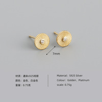 Europa Pretty Trend ing S925 Silber Einfaches Design Mode Damen schmuck CZ Sonnenblumen förmige runde Ohr stecker