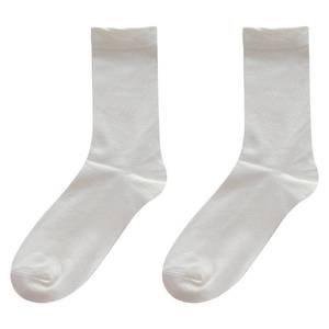 White Women's Summer Slouch Socks Solid Color Polyester Cotton Blend Breathable Mid Calf Length Casual Wear - Product Image 2
