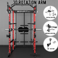 Rak Latihan Fungsional Eonfit E5 Foldable Smith Machine dengan Kabel Crossover, Pivot Arms, Leg Press, dan Lat Pull Down dari Baja Alloy