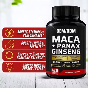 Cápsulas de Raíz de Maca Oem para Aumentar la Energía y la Resistencia Masculina, Suplemento Herbal, Cápsulas de Raíz de Maca Negra con Ashwagandha y Ginseng - Product Image 3