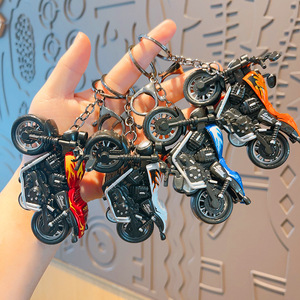 Wholesale New Cartoon Mini Harley Motorcycle Toy Key Rings, Schoolbag Pendants, Couple Gifts Keychains