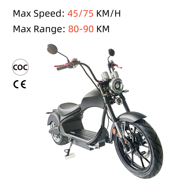 3PLUS 60V 3000W 45km/h Fat Tire Electric Chopper Scooter with EEC COC DOT CE Certifications and Long Rang