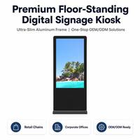 Écran d'affichage numérique LCD sur pied 43 49 55 65 pouces avec boîtier métallique pour magasin de détail, hôtel, aéroport, fournisseur OEM