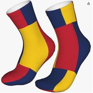 Calcetines con estampado de la bandera de África Central para mujeres y hombres, calcetines largos informales, cómodos, elásticos y transpirables - Product Image 3