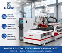 Machine de fraisage CNC H2-4 pour le travail du bois, table 1300x2800mm, 4 broches pour la production de portes d'armoires