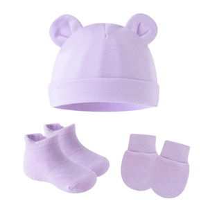 Juego de <span class=keywords><strong>manoplas</strong></span> <span class=keywords><strong>y</strong></span> calcetines para recién nacidos con orejas de bebé para niños <span class=keywords><strong>y</strong></span> niñas, <span class=keywords><strong>gorro</strong></span> de 0 a 6 meses - Product Image 6