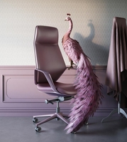 Chaise de bureau de direction à dossier haut en cuir de vachette italien de qualité supérieure 3A (assise et dossier), design BIFMA pour projets de bureau et de travail en gros