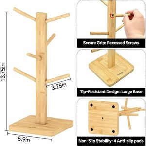 Estante de Almacenamiento para Tazas de Café de Madera, Escurridor de Escritorio de Múltiples Niveles, Diseño Minimalista, Uso en la Cocina - Product Image 4