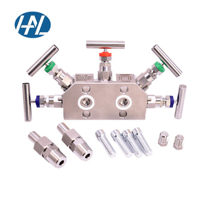 316ステンレス鋼5ウェイマニホールドSS316コプラナー機器手動パワー付き5バルブマニホールドガス圧トランスミッタル用 - Product Image 5