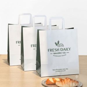 Bolsa de Papel Kraft Biodegradable Personalizada para Empacar Pizza, Postres, Pasteles, Pan, Café, Bebidas y Comida para Llevar con su Propio Logotipo - Product Image 1